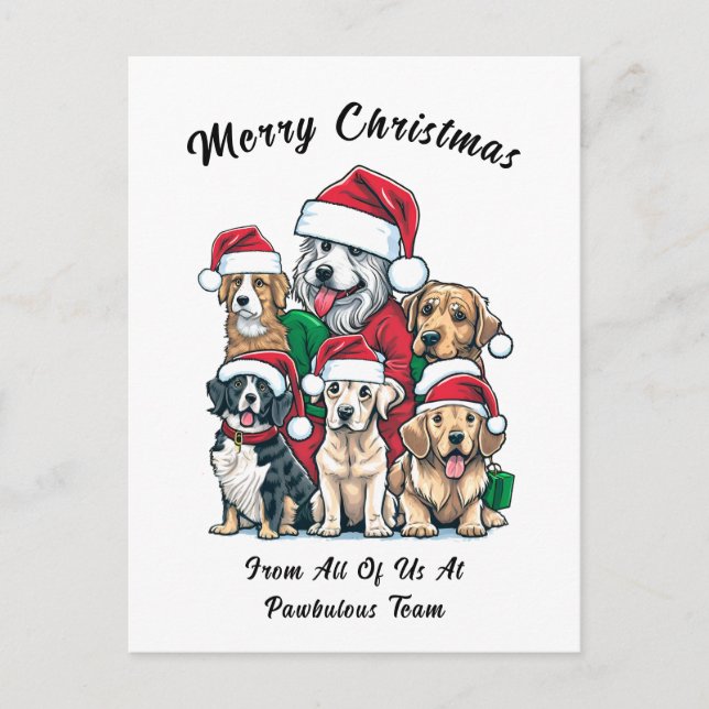 Cartes Pour Fêtes Annuelles Dessin de Noël du chien mignon (Devant)