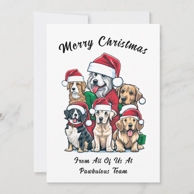 Cartes Pour Fêtes Annuelles Dessin de Noël du chien mignon (Devant)