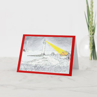 Cartes Pour Fêtes Annuelles Dessin de phare de Joyeux Noël