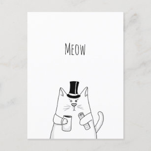 Cartes De Vœux Humour Chat Noir Zazzle Fr