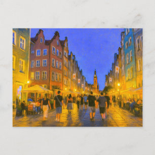 Cartes Pour Fêtes Annuelles Dessin pastel de la porte de la ville de Danzig vu