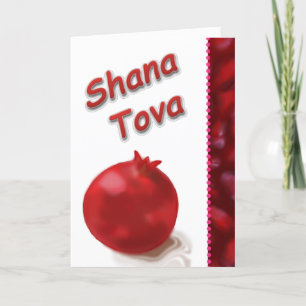 Cartes Pour Fêtes Annuelles Dessin rouge de grenade mignonne - Shana Tova