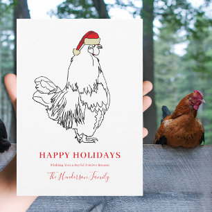 Cartes Pour Fêtes Annuelles Dessin simple de coq de Noël