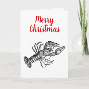Cartes Pour Fêtes Annuelles Dessin vintage du homard #1