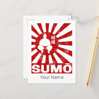 Cartes Pour Fêtes Annuelles Dessin Vintage Japonais Lutteur Sumo Rétro
