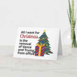 Cartes Pour Fêtes Annuelles Destituer Vance pour le cadeau anti-Trump de Noël