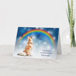 Cartes Pour Fêtes Annuelles Deuil de chien Akita Veilleuses Arc-en-ciel Sympat