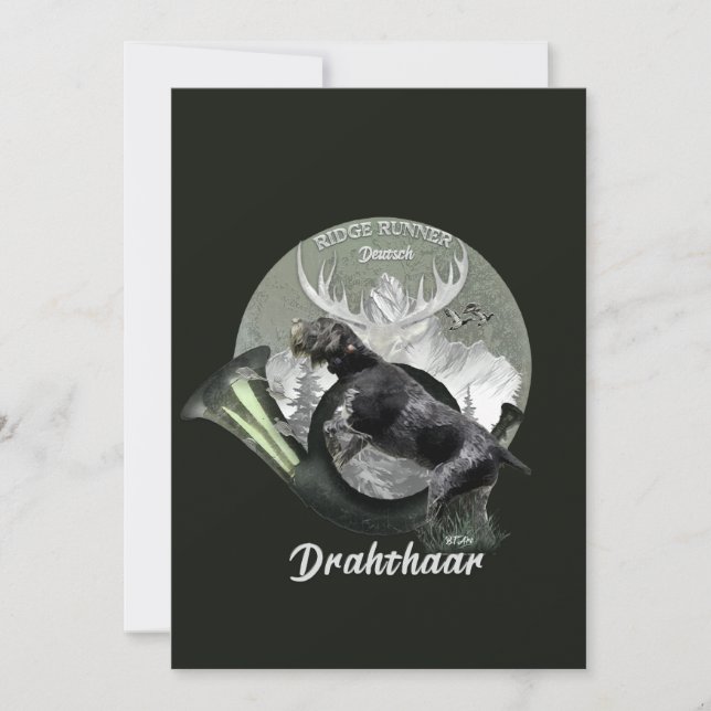 Cartes Pour Fêtes Annuelles Deutsch Drahthaar (Devant)