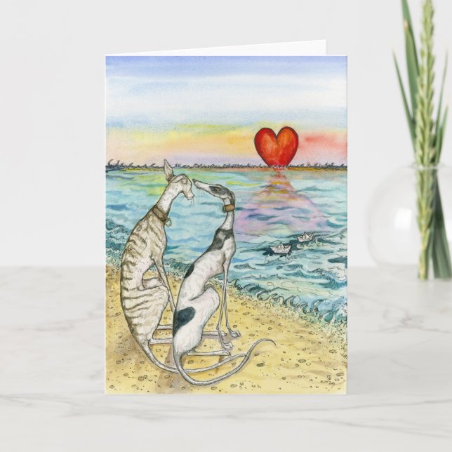 Cartes Pour Fêtes Annuelles "Deux bateaux de papier " (Devant)