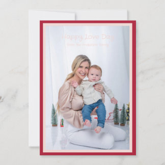 Cartes Pour Fêtes Annuelles deux bordures simple photo moderne valentine's day