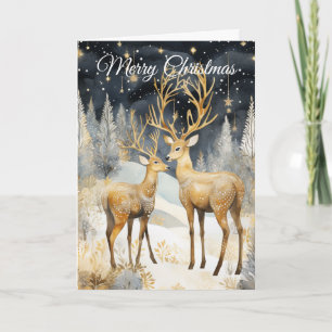 Cartes Pour Fêtes Annuelles Deux cerfs