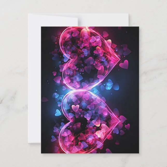 Cartes Pour Fêtes Annuelles Deux cœurs (Devant)