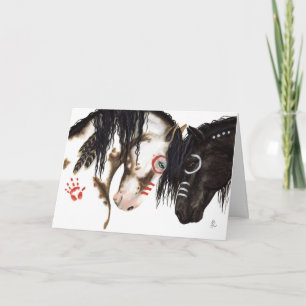 Cartes Pour Fêtes Annuelles Deux Coeurs battent comme One Valentine Horses par