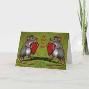 Cartes Pour Fêtes Annuelles Deux Coeurs d'échange de souris : Valentine : Oeuv