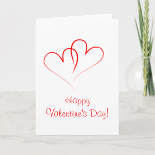Cartes Pour Fêtes Annuelles Deux coeurs rouges - heureuse Sainte-Valentin !