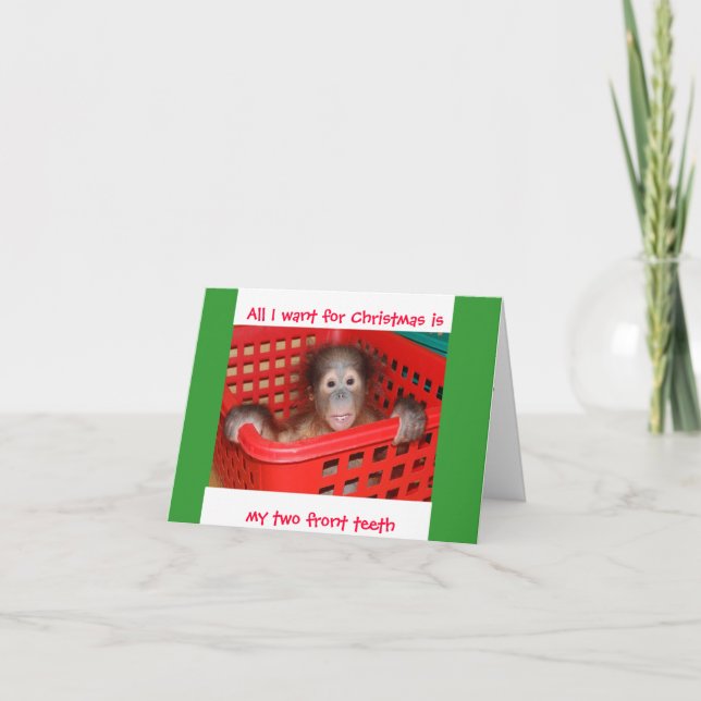 Cartes Pour Fêtes Annuelles Deux dents avant pour Noël (Devant)