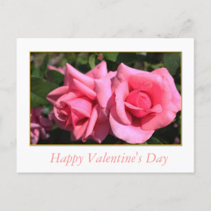 Cartes Pour Fêtes Annuelles deux fleurs roses roses chaudes Saint Valentin