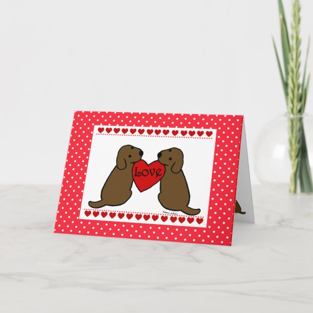 Cartes Pour Fêtes Annuelles Deux laboratoires de chocolat avec dessin animé Lo (Devant)