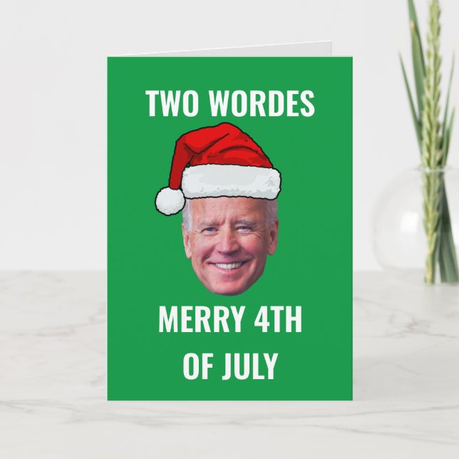 Cartes Pour Fêtes Annuelles Deux mots Joyeux 4 juillet Joe Biden Noël (Devant)