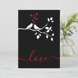 Cartes Pour Fêtes Annuelles deux oiseaux amoureux