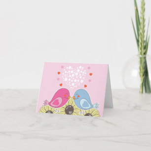 Cartes Pour Fêtes Annuelles Deux oiseaux amoureux