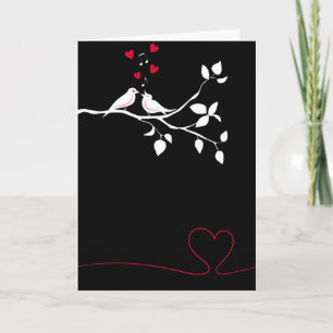 Cartes Pour Fêtes Annuelles deux oiseaux en amour