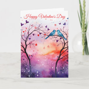 Cartes Pour Fêtes Annuelles Deux oiseaux Saint-Valentin