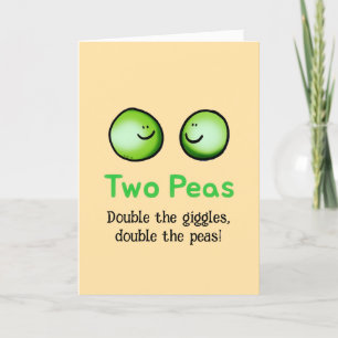 Cartes Pour Fêtes Annuelles Deux Peas Twin Baby Félicats Card