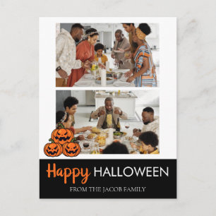 Cartes Pour Fêtes Annuelles Deux photos du citrouille Boo jack-o-lantern Hallo