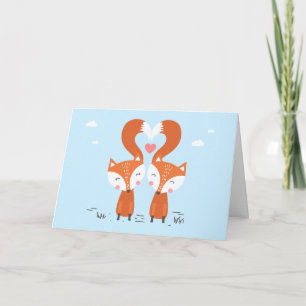 Cartes Pour Fêtes Annuelles Deux Renards Rouges