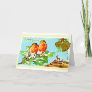 Cartes Pour Fêtes Annuelles Deux robins sur saint