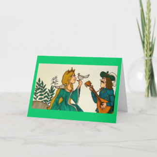 Cartes Pour Fêtes Annuelles Deux Tourterelles (Robe Verte)