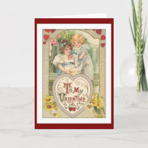 Cartes Pour Fêtes Annuelles Deux Vintages Filles Meilleurs Amis Soeurs Valenti