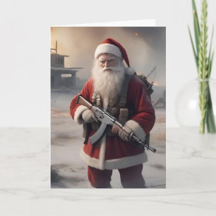 Cartes Pour Fêtes Annuelles Deuxième amendement Père Noël Funny Christmas