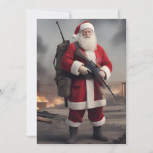 Cartes Pour Fêtes Annuelles Deuxième amendement Père Noël Funny Christmas