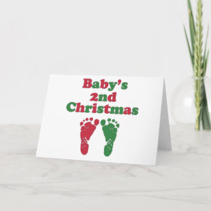 Cartes Pour Fêtes Annuelles Deuxième Noël du bébé