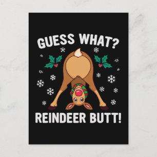 Cartes Pour Fêtes Annuelles Devinez Quelle Blague de Noël sur le Cul de Renne