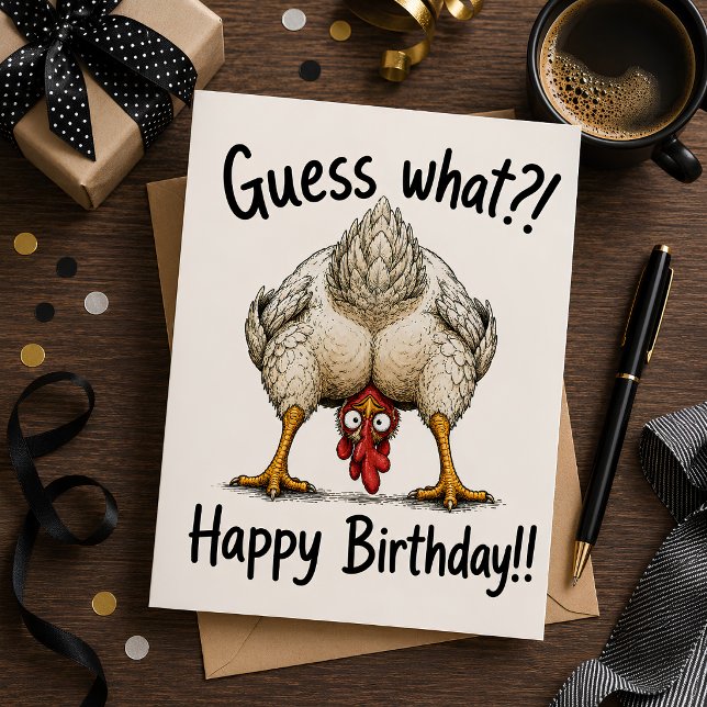 Cartes Pour Fêtes Annuelles Devinez quoi?! Joyeux Anniversaire!! (🎁 Make Their Birthday Extra Funny—Order Today!)