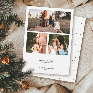 Cartes Pour Fêtes Annuelles Devis minimal moderne Collage photo simple 3