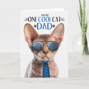 Cartes Pour Fêtes Annuelles Devon Rex Chat Fête des pères Un Cool Chat