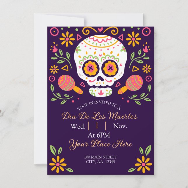 Cartes Pour Fêtes Annuelles Dia De Los Muertos (Devant)