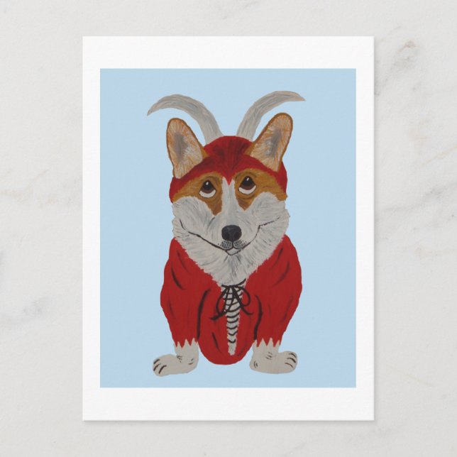 Cartes Pour Fêtes Annuelles Diable Corgi (Devant)