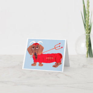 Cartes Pour Fêtes Annuelles Diable Dachshund