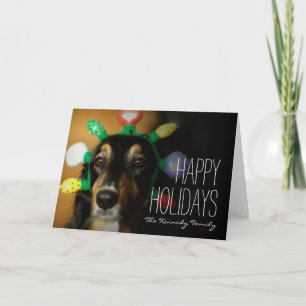 Cartes Pour Fêtes Annuelles Diadème de port de Noël de chien