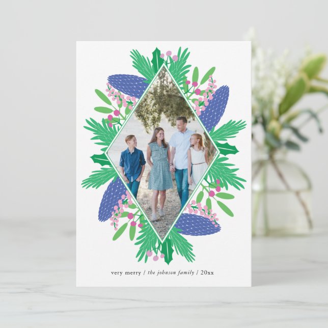 Cartes Pour Fêtes Annuelles Diamond Holiday Woodland Christmas Multi Photo (Debout devant)