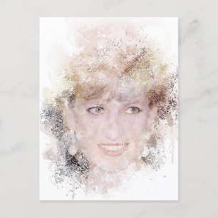 Cartes Pour Fêtes Annuelles Diana La princesse du peuple Portrait aquarelle