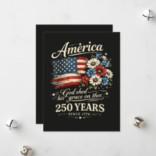 Cartes Pour Fêtes Annuelles Dieu a répandu sa grâce sur toi 250e anniversaire 