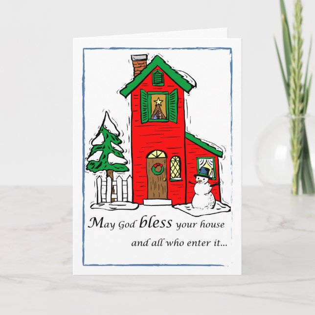 Cartes Pour Fêtes Annuelles Dieu béni Maison Noël (Devant)