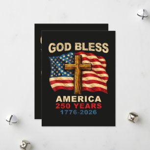 Cartes Pour Fêtes Annuelles Dieu Bénisse l'Amérique 250 Ans 1776-2026