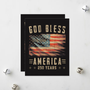 Cartes Pour Fêtes Annuelles Dieu Bénisse l'Amérique 250 Ans 1776-2026